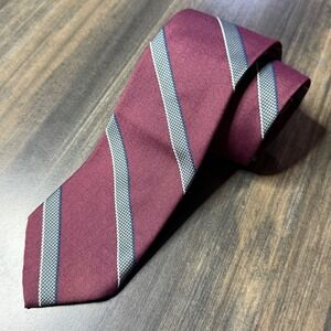 Envoy Burgundy‎ Striped Necktie Business Career Formal Classic Tie